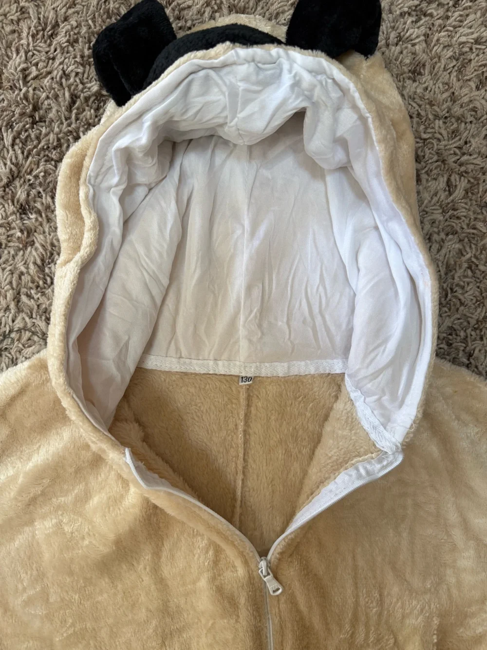 Pug/dog kids Halloween costume full zip suit (7-9 yr)
